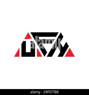 UFH triangle letter logo design with triangle shape. UFH triangle logo design monogram. UFH triangle vector logo template with red color. UFH triangul Stock Vector