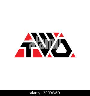 TWO triangle letter logo design with triangle shape. TWO triangle logo design monogram. TWO triangle vector logo template with red color. TWO triangul Stock Vector