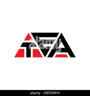 TEA triangle letter logo design with triangle shape. TEA triangle logo design monogram. TEA triangle vector logo template with red color. TEA triangul Stock Vector