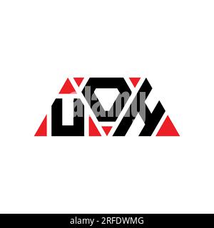 UOH triangle letter logo design with triangle shape. UOH triangle logo design monogram. UOH triangle vector logo template with red color. UOH triangul Stock Vector