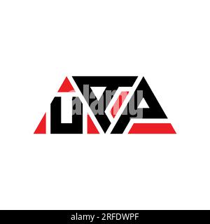 UAP triangle letter logo design with triangle shape. UAP triangle logo design monogram. UAP triangle vector logo template with red color. UAP triangul Stock Vector