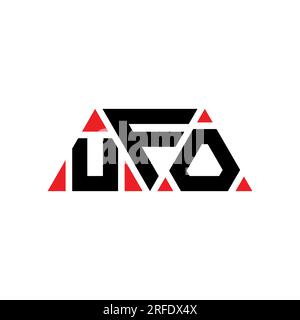UFO triangle letter logo design with triangle shape. UFO triangle logo design monogram. UFO triangle vector logo template with red color. UFO triangul Stock Vector