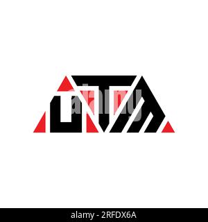 UTM triangle letter logo design with triangle shape. UTM triangle logo design monogram. UTM triangle vector logo template with red color. UTM triangul Stock Vector