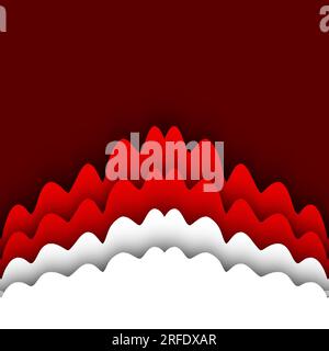 modern 3d papercut art red and white shapes background Stock Photo