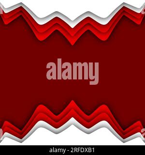 modern 3d papercut art red and white shapes background Stock Photo