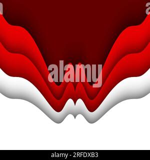 modern 3d papercut art red and white shapes background Stock Photo