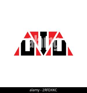 UIU triangle letter logo design with triangle shape. UIU triangle logo design monogram. UIU triangle vector logo template with red color. UIU triangul Stock Vector