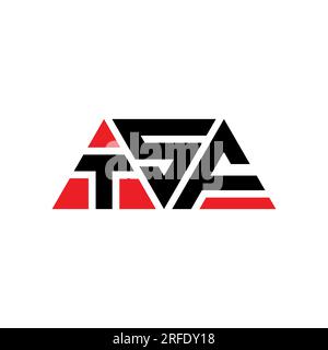 TSF triangle letter logo design with triangle shape. TSF triangle logo design monogram. TSF triangle vector logo template with red color. TSF triangul Stock Vector