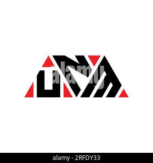 UNM triangle letter logo design with triangle shape. UNM triangle logo design monogram. UNM triangle vector logo template with red color. UNM triangul Stock Vector