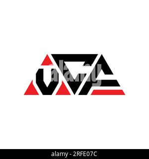 VCF triangle letter logo design with triangle shape. VCF triangle logo design monogram. VCF triangle vector logo template with red color. VCF triangul Stock Vector