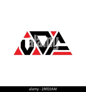 VDF triangle letter logo design with triangle shape. VDF triangle logo design monogram. VDF triangle vector logo template with red color. VDF triangul Stock Vector