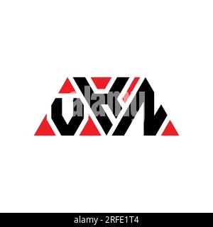 VKN triangle letter logo design with triangle shape. VKN triangle logo design monogram. VKN triangle vector logo template with red color. VKN triangul Stock Vector