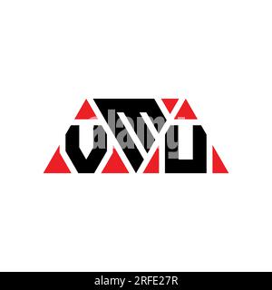 VMU triangle letter logo design with triangle shape. VMU triangle logo design monogram. VMU triangle vector logo template with red color. VMU triangul Stock Vector