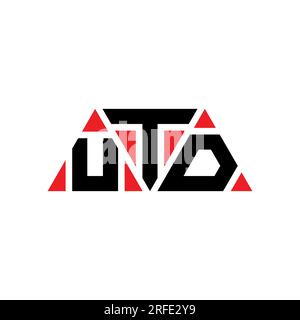 UTD triangle letter logo design with triangle shape. UTD triangle logo design monogram. UTD triangle vector logo template with red color. UTD triangul Stock Vector