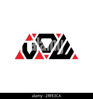 VOW triangle letter logo design with triangle shape. VOW triangle logo design monogram. VOW triangle vector logo template with red color. VOW triangul Stock Vector