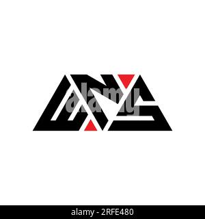 WNS triangle letter logo design with triangle shape. WNS triangle logo design monogram. WNS triangle vector logo template with red color. WNS triangul Stock Vector