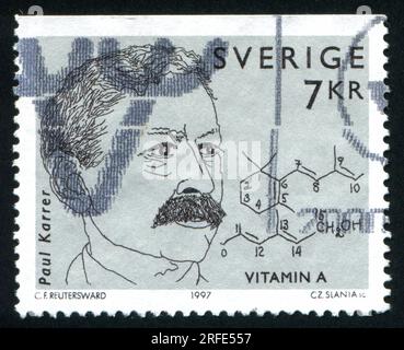 SWEDEN - CIRCA 1997: stamp printed by Sweden, shows Paul Karrer, circa 1997 Stock Photo