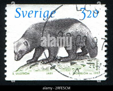 SWEDEN - CIRCA 1997: stamp printed by Sweden, shows Wolverine, circa 1997 Stock Photo