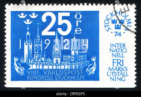 SWEDEN - CIRCA 1974: stamp printed by Sweden, shows Stockholm, circa 1974 Stock Photo