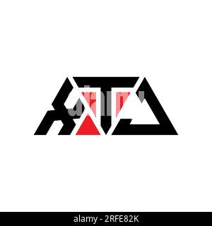 XTJ triangle letter logo design with triangle shape. XTJ triangle logo design monogram. XTJ triangle vector logo template with red color. XTJ triangul Stock Vector