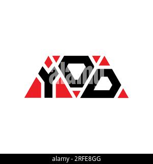 YOD triangle letter logo design with triangle shape. YOD triangle logo design monogram. YOD triangle vector logo template with red color. YOD triangul Stock Vector