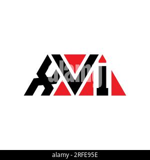 XVI triangle letter logo design with triangle shape. XVI triangle logo design monogram. XVI triangle vector logo template with red color. XVI triangul Stock Vector