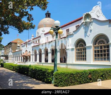 Hot Springs National Park, Arkansas, AR, United States, US, USA-July 26, 2023:  The Quapaw Bathhouse, a historic building on Bathhouse Row. Stock Photo