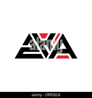 ZKA triangle letter logo design with triangle shape. ZKA triangle logo design monogram. ZKA triangle vector logo template with red color. ZKA triangul Stock Vector