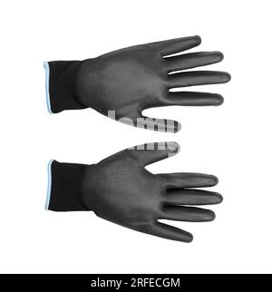 Black work gloves isolated on white background Stock Photo
