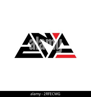 ZNF triangle letter logo design with triangle shape. ZNF triangle logo design monogram. ZNF triangle vector logo template with red color. ZNF triangul Stock Vector