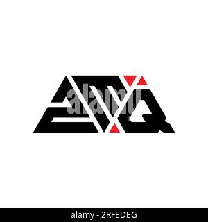 ZMQ triangle letter logo design with triangle shape. ZMQ triangle logo design monogram. ZMQ triangle vector logo template with red color. ZMQ triangul Stock Vector