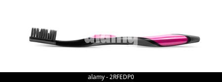 Toothbrush black with a rose color element on a transparent background. With clipping path Stock Photo