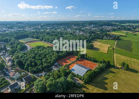 Aerial view to the Schmuttertal near Neusäß in the greater Augsburg area Stock Photo