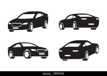 Sport car in different perspective – vector illustration Stock Vector