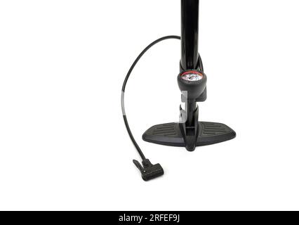 Bicycle and car hand pump on a white Stock Photo