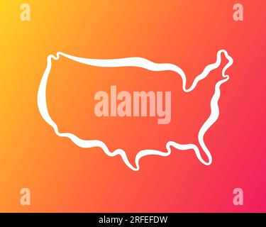 United States map outline - smooth simplified country shape map vector  Stock Vector Image & Art - Alamy