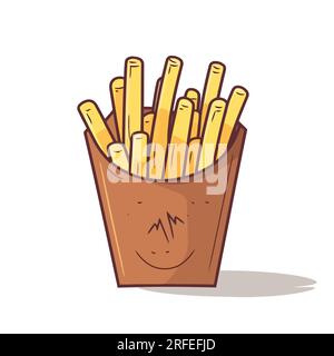 French Fries Set Vector. Classic Paper Bag. Tasty Fast Food Potato. Fast  Food Icons Potato. Empty And Full. Isolated Illustration Stock Vector Image  & Art - Alamy