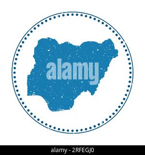 Nigeria sticker. Travel rubber stamp with map of country, vector illustration. Can be used as insignia, logotype, label, sticker or badge of the Niger Stock Vector