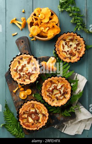 Savory hands pie with chanterelle mushrooms cream and cheese