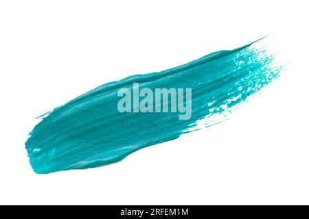 Green brush stroke over white background Stock Photo