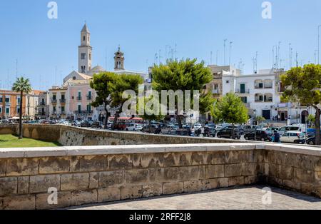 BARI, ITALY, JULY 9, 2023 - View of the historic center of Bari (Bari Vecchia) in Apulia, Italy Stock Photo