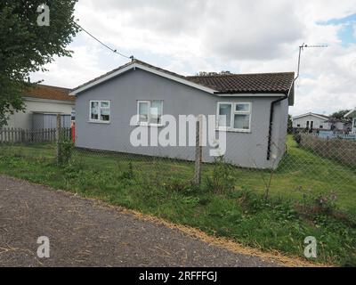 Leysdown, Kent, UK. 3rd Aug, 2023. Muswell Manor (also known as Mussel Manor) in Leysdown, Isle of Sheppey was the world's first aero club and is up for sale with a guide price of £850k for the clubhouse, or £1.8 million if purchased with the small holiday park that surrounds it. It's on the spot where JTC Moore Brabazon recorded the first UK powered flight and was visitied by the Wright Brothers, Short Brothers, CS Rolls and other notable early aviation pioneers. Sheppey is known as cradle of British Aviation. Credit: James Bell/Alamy Live News Stock Photo