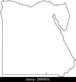 Outline and silhouette map of Egypt - vector illustration hand drawn ...