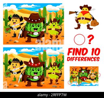 Cowboy Sheriff Find The Differences Stock Vector Image & Art - Alamy