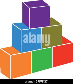 stacked blocks box icon vector illustration design Stock Vector
