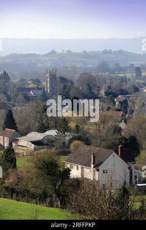 General views of the Somerset village of Chew Magna with the church of St Andrews, UK Stock Photo