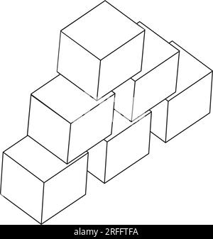 stacked blocks box icon vector illustration design Stock Vector