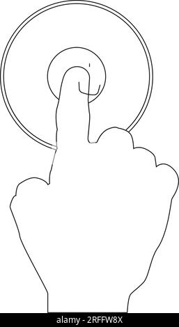hand icon touching fingerprint scan vector illustration design Stock ...