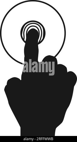 Scan finger icon outline vector. Hand touch. Human id scanner Stock ...