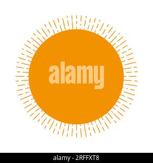 Sunburst Icon. Boho Sun With Rays Stock Vector